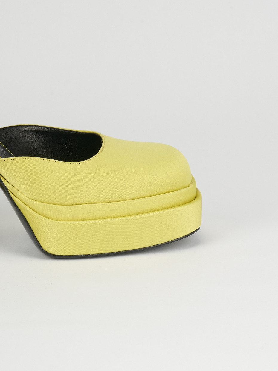 Décolleté e slingback tacco 11cm raso verde