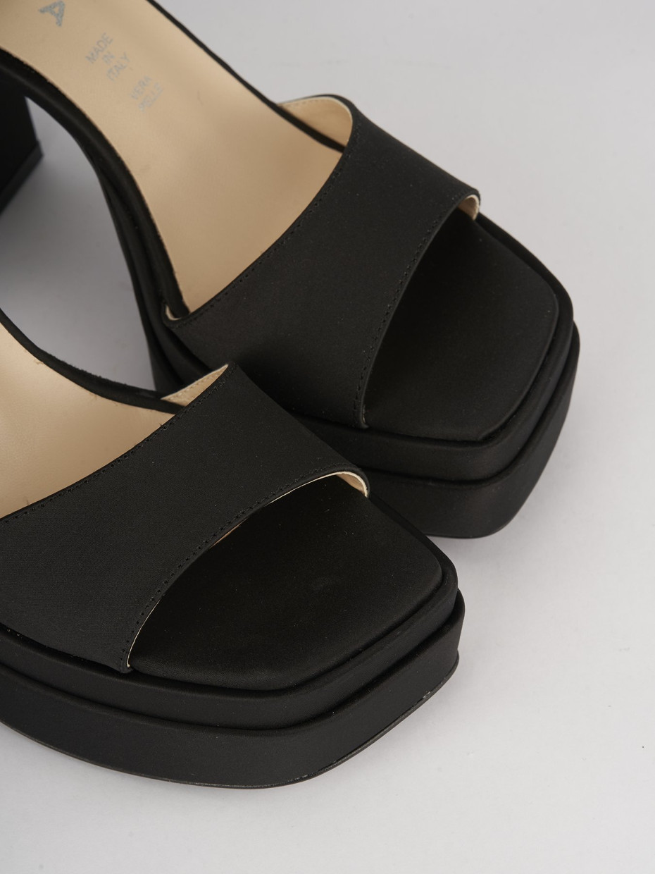High heel sandals heel 11 cm black leather
