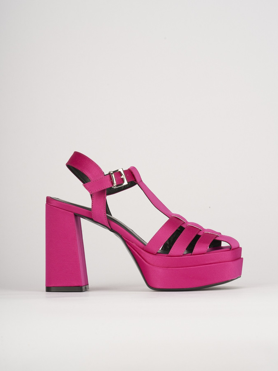 High heel sandals heel 10 cm pink leather