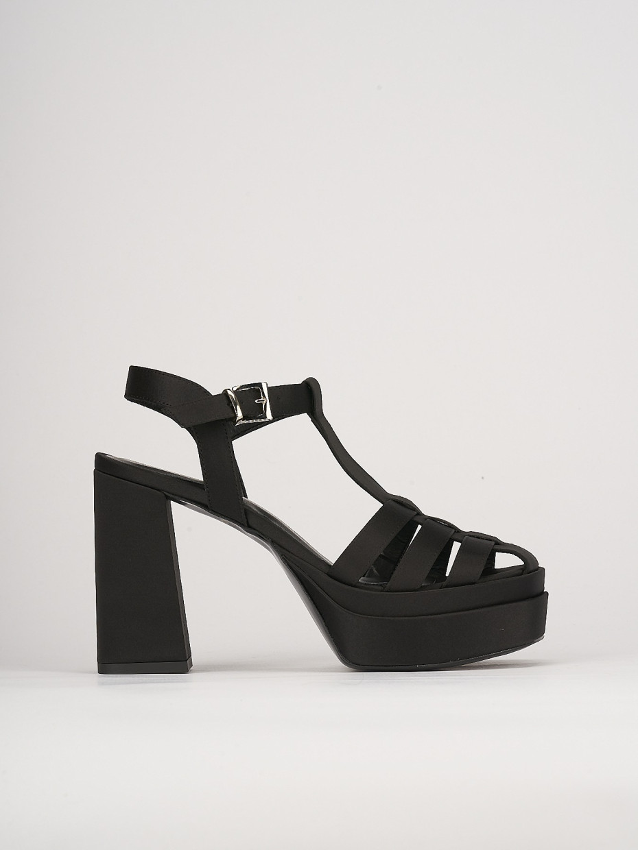 High heel sandals heel 10 cm black leather