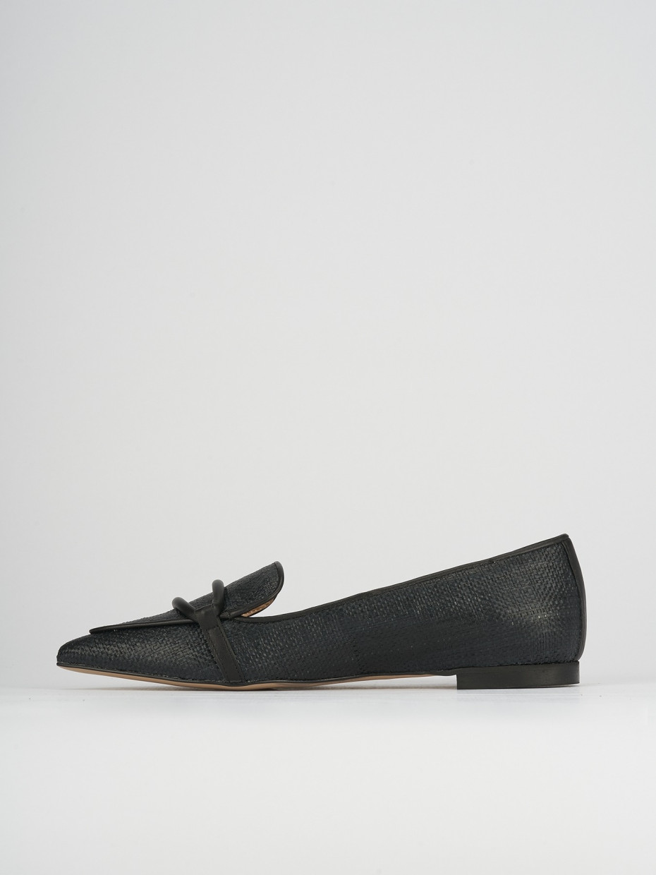 Ballerine tacco 1cm tessuto nero