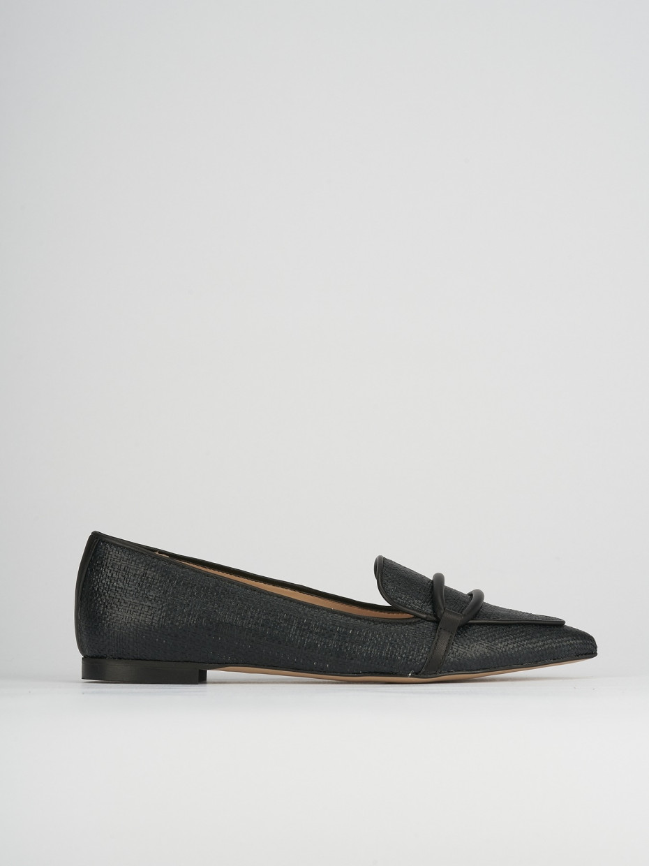 Ballerine tacco 1cm tessuto nero