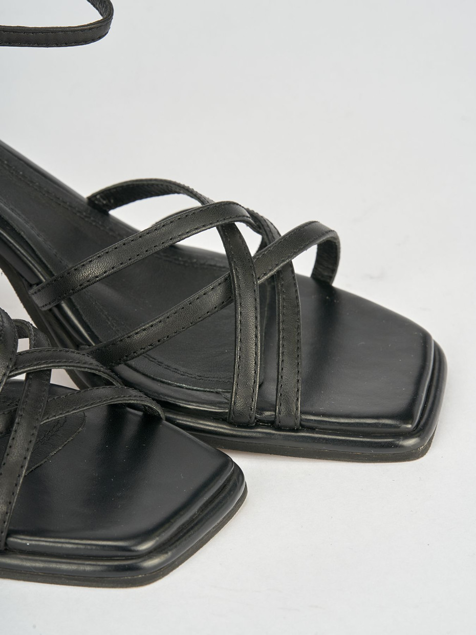 Sandali tacco 6cm pelle nero