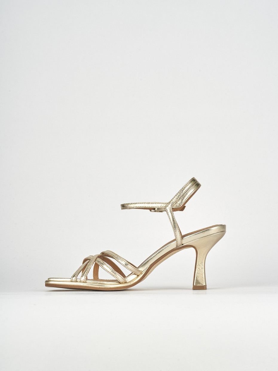 Sandali tacco 6cm pelle oro