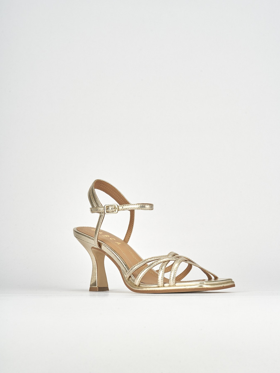 Sandali tacco 6cm pelle oro