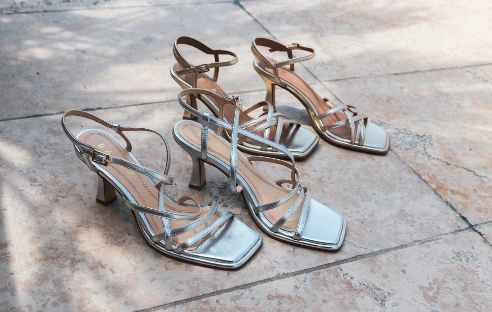 Sandali tacco 7cm pelle argento