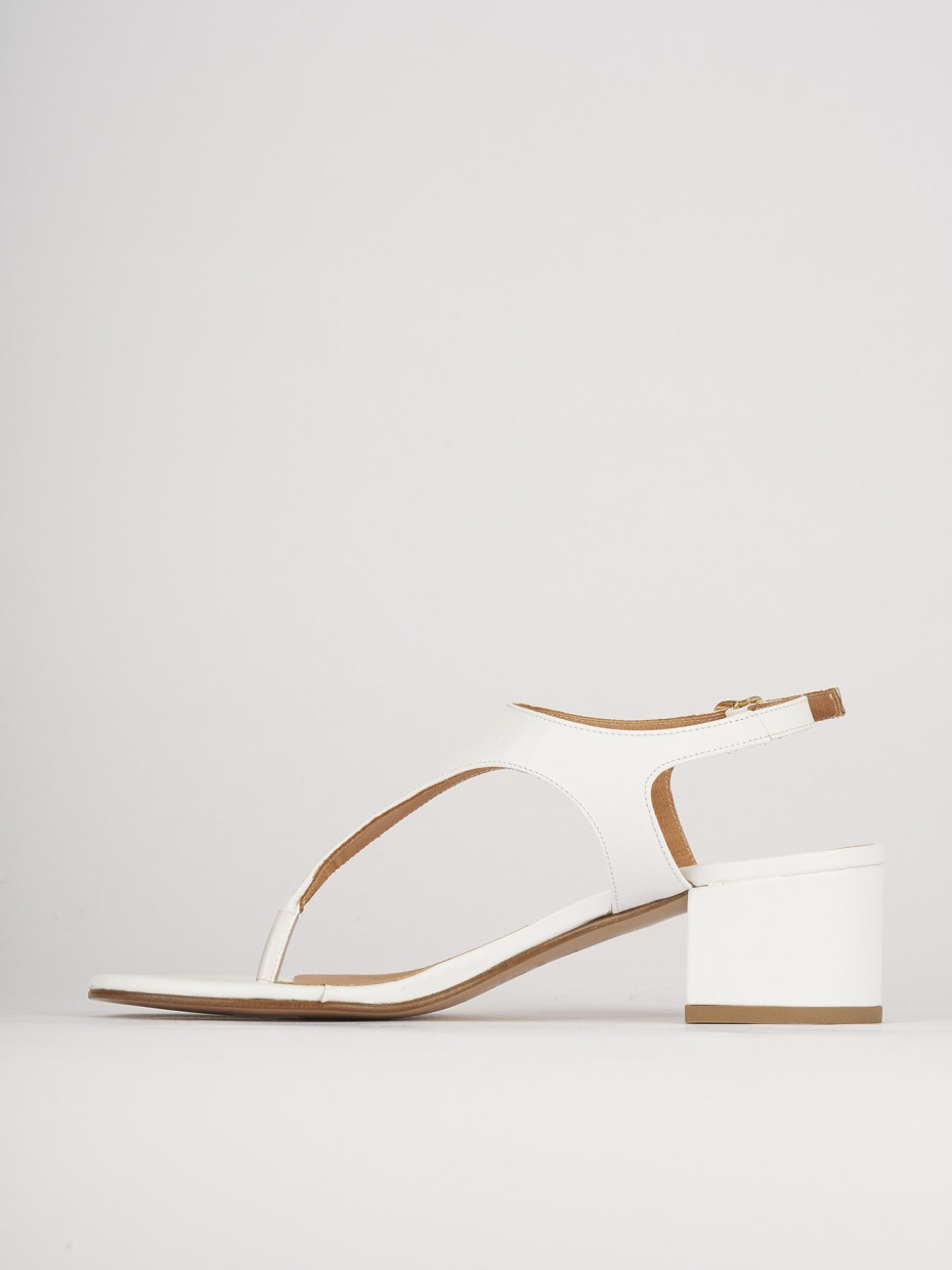 Sandali tacco 5cm pelle bianco