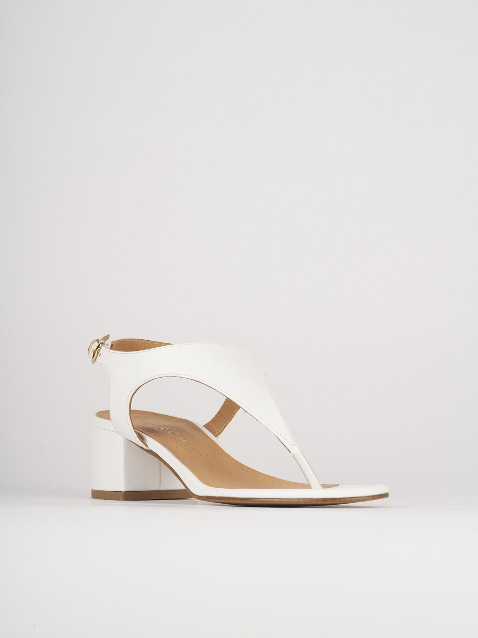 Sandali tacco 5cm pelle bianco