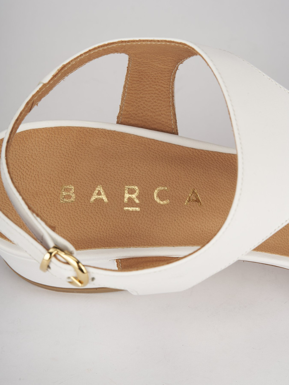 Sandali tacco 5cm pelle bianco