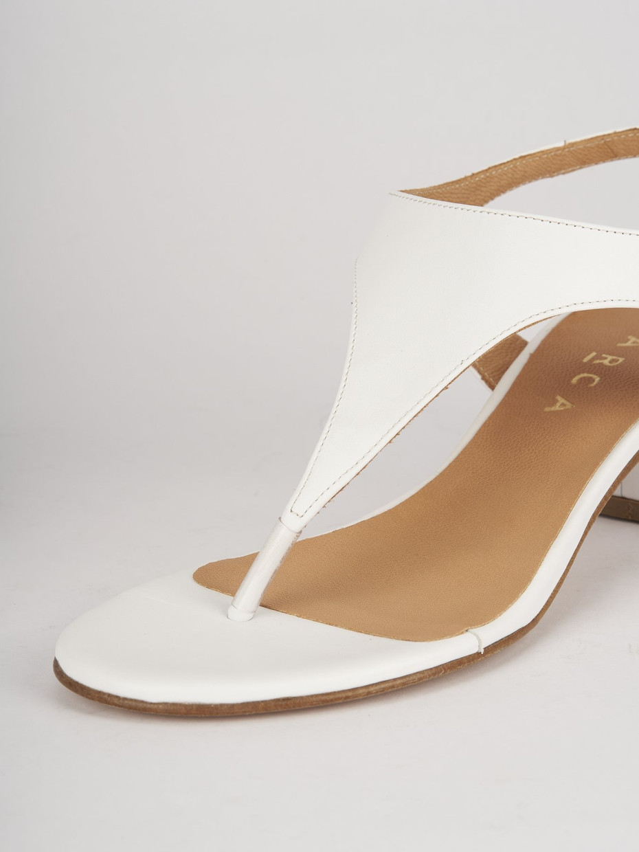 Sandali tacco 5cm pelle bianco