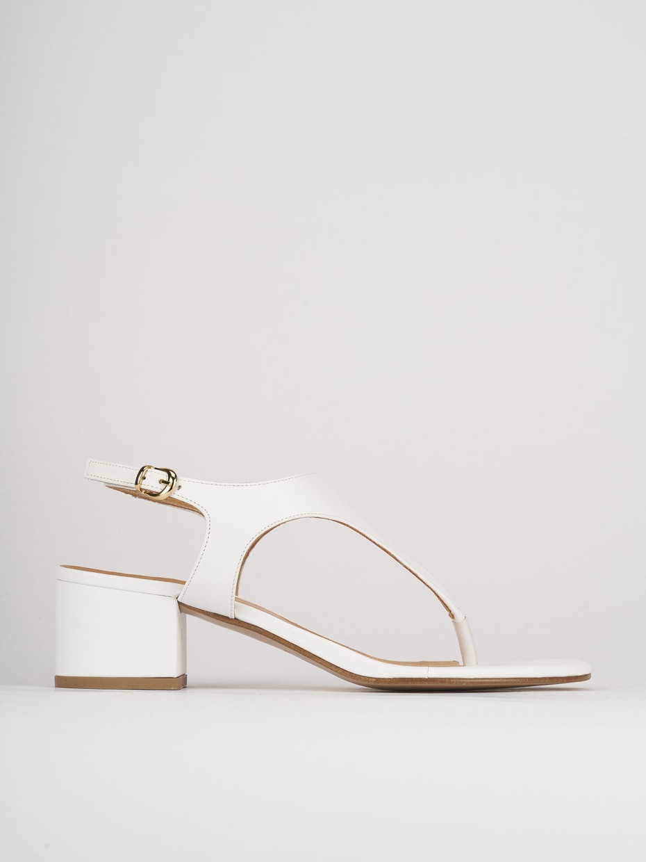 Sandali tacco 5cm pelle bianco