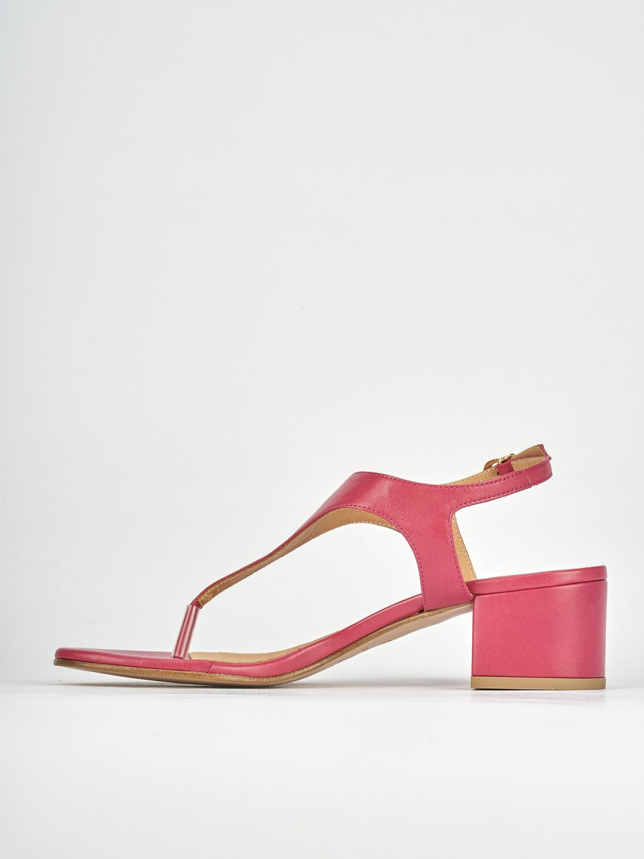 Sandali tacco 5cm pelle rosa