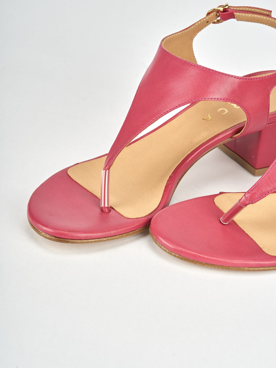 Sandali tacco 5cm pelle rosa