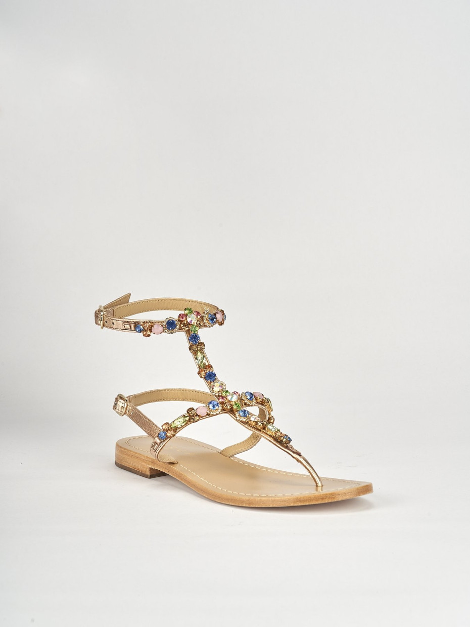 Bronze low heel sandals clearance