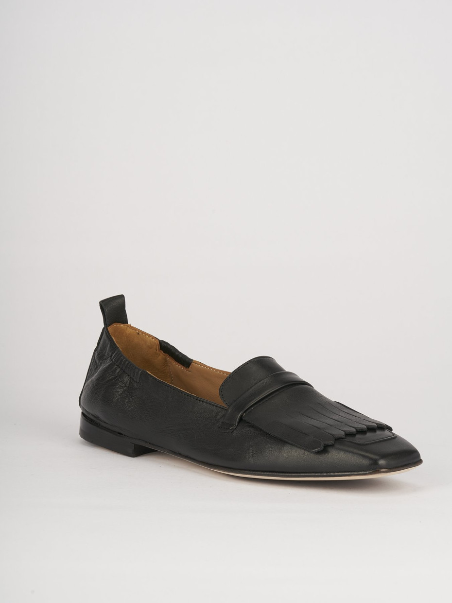 Mocassini tacco 1cm pelle nero