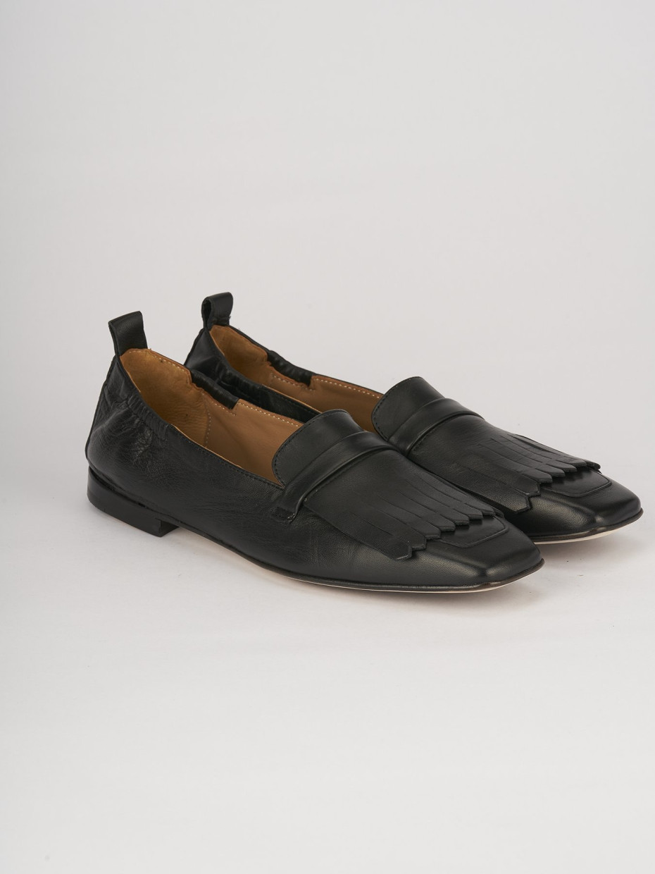 Mocassini tacco 1cm pelle nero