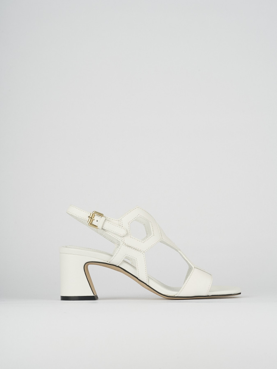 Sandali tacco 5cm pelle bianco