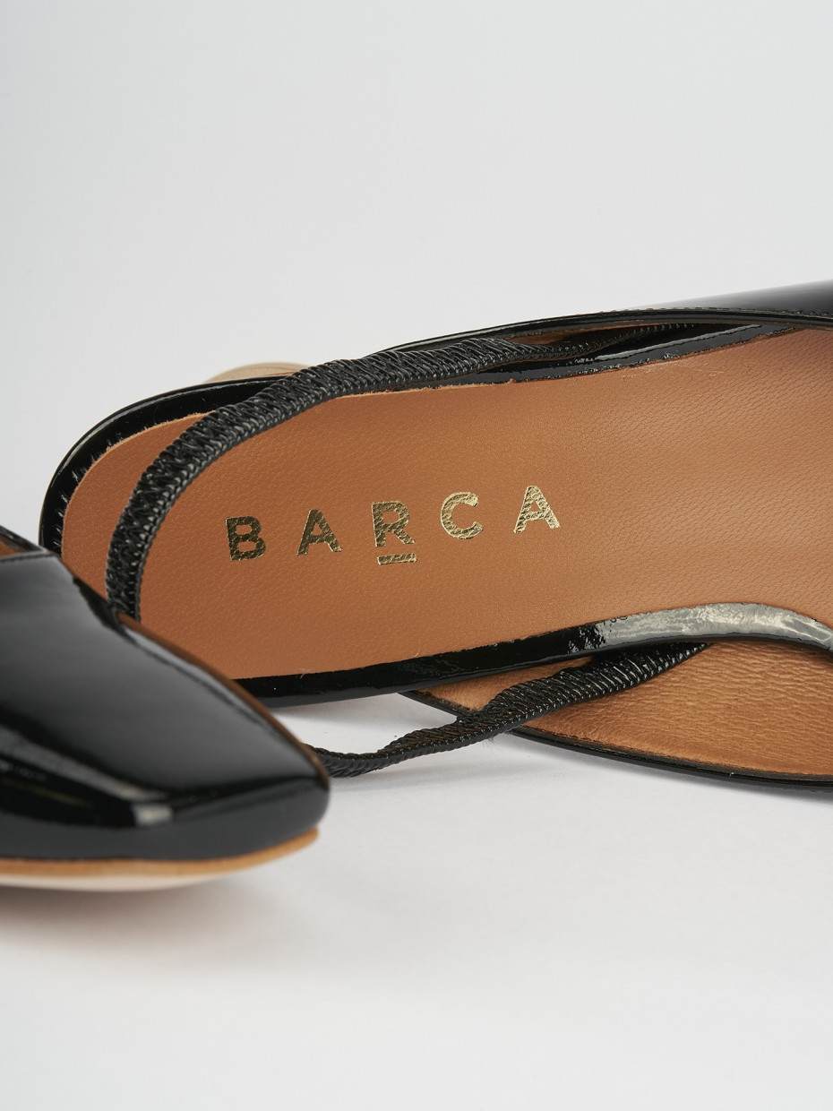 Décolleté e slingback tacco 4cm vernice nero