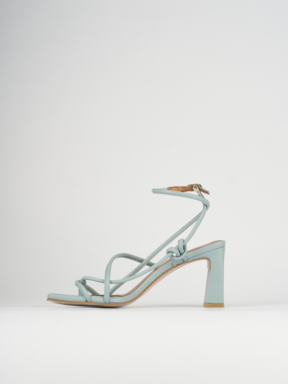 Sandali tacco 8cm pelle azzurro