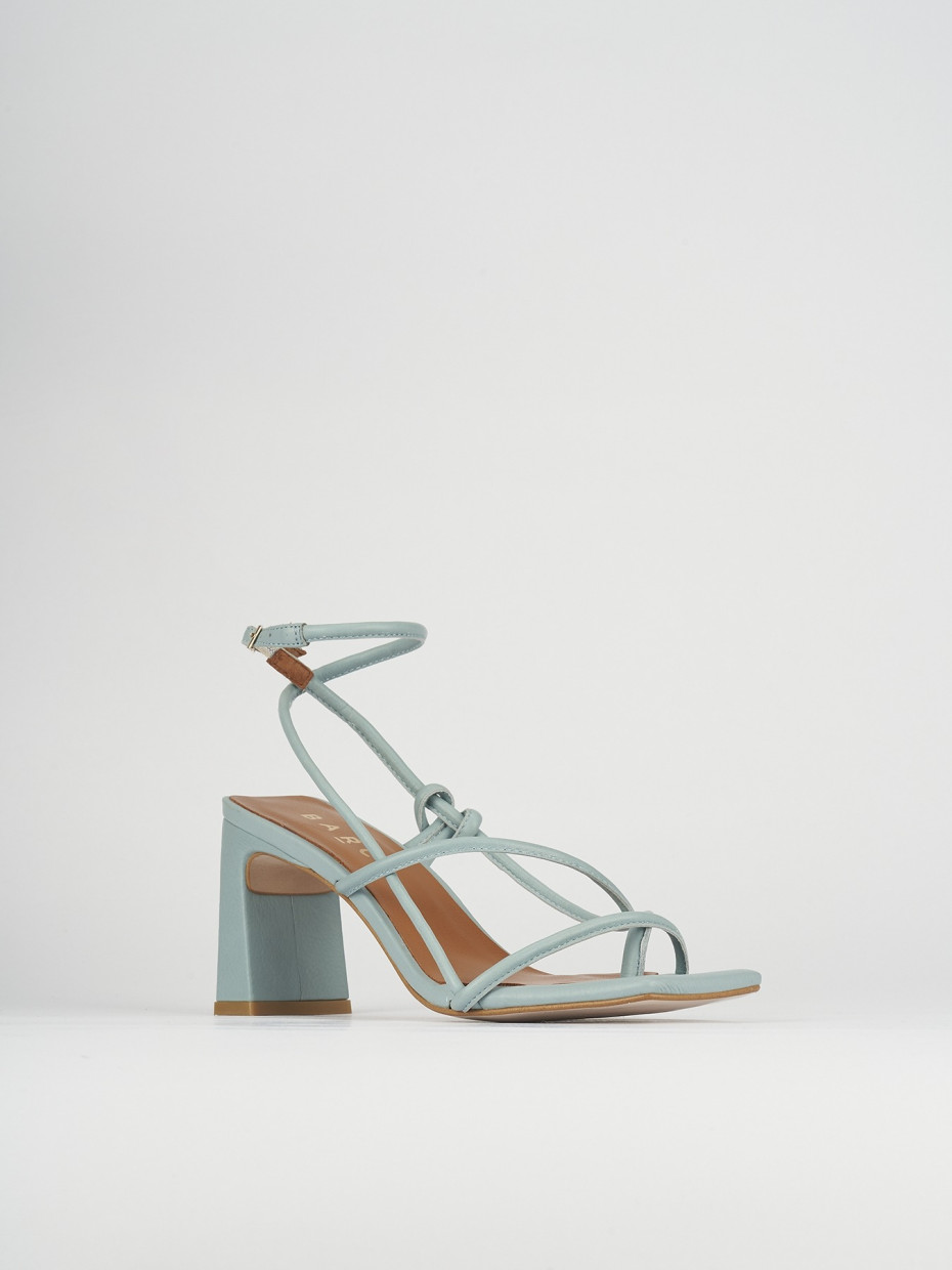Sandali tacco 8cm pelle azzurro