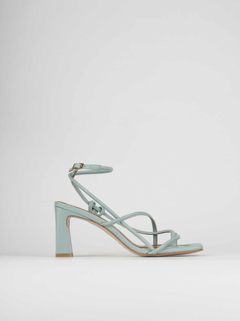 Sandali tacco 8cm pelle azzurro