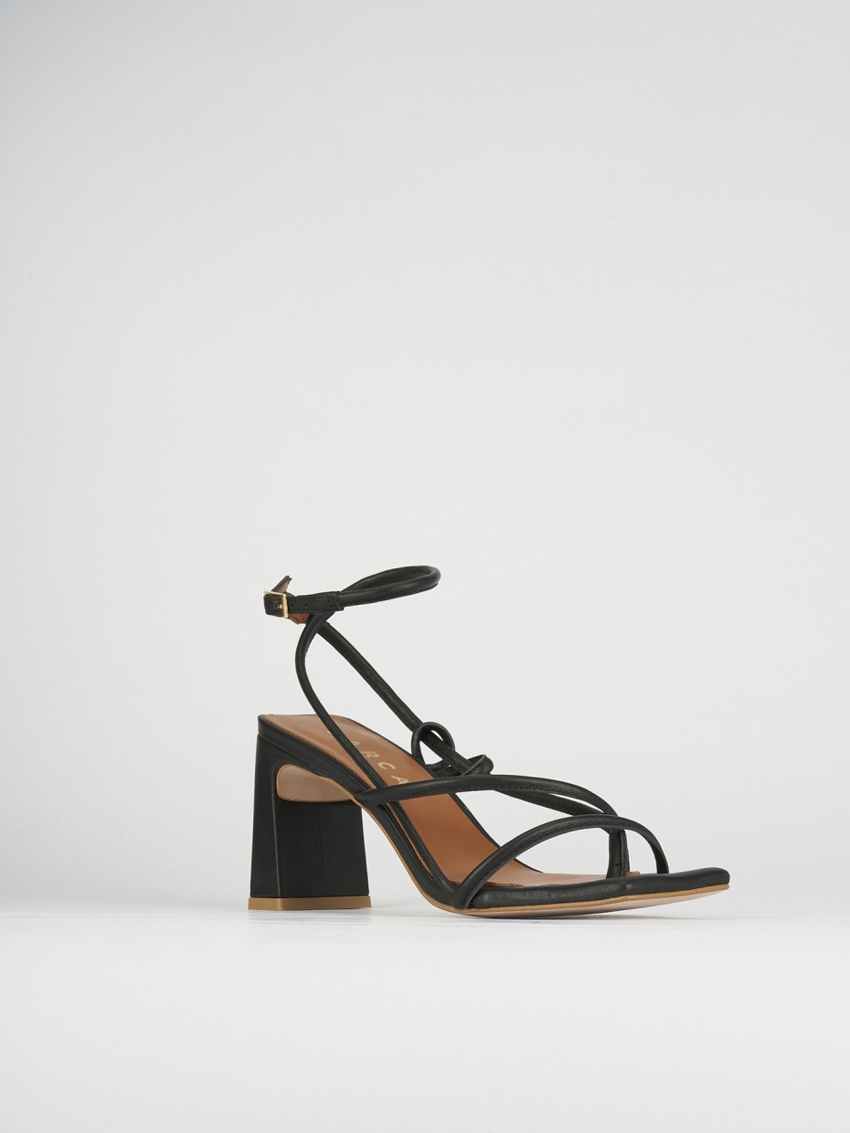 Sandali tacco 8cm pelle nero