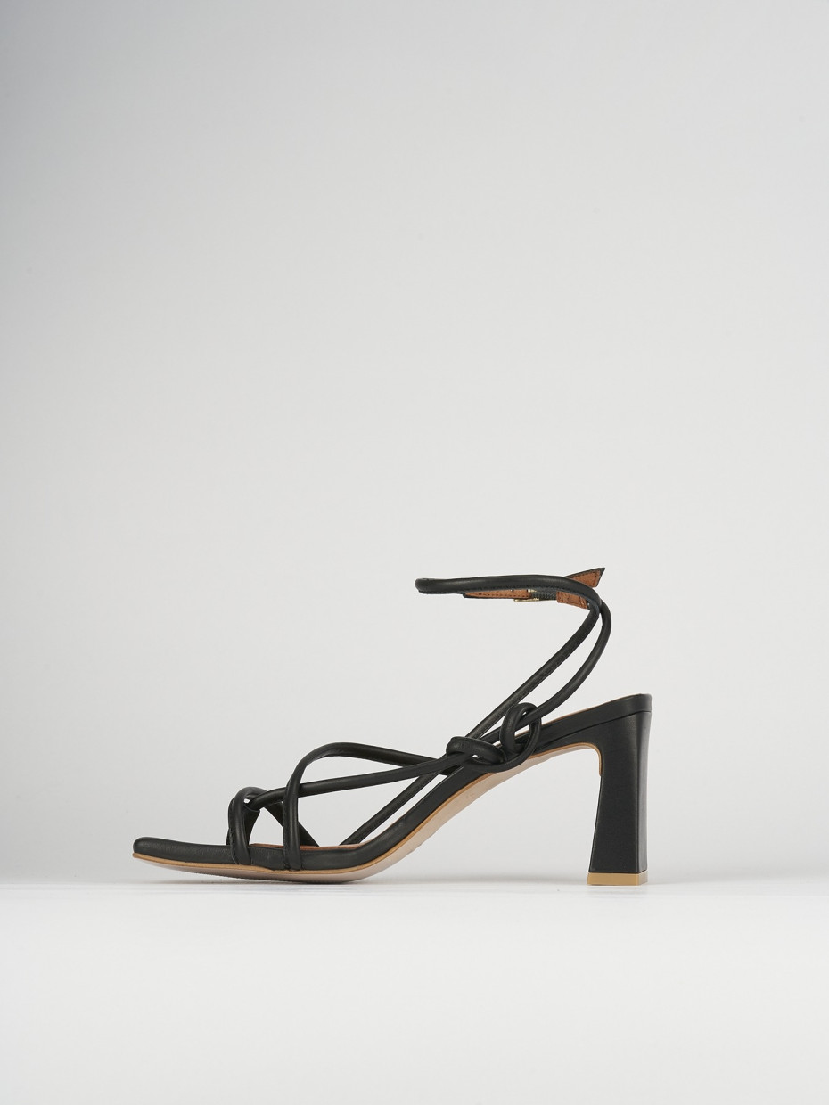 Sandali tacco 8cm pelle nero