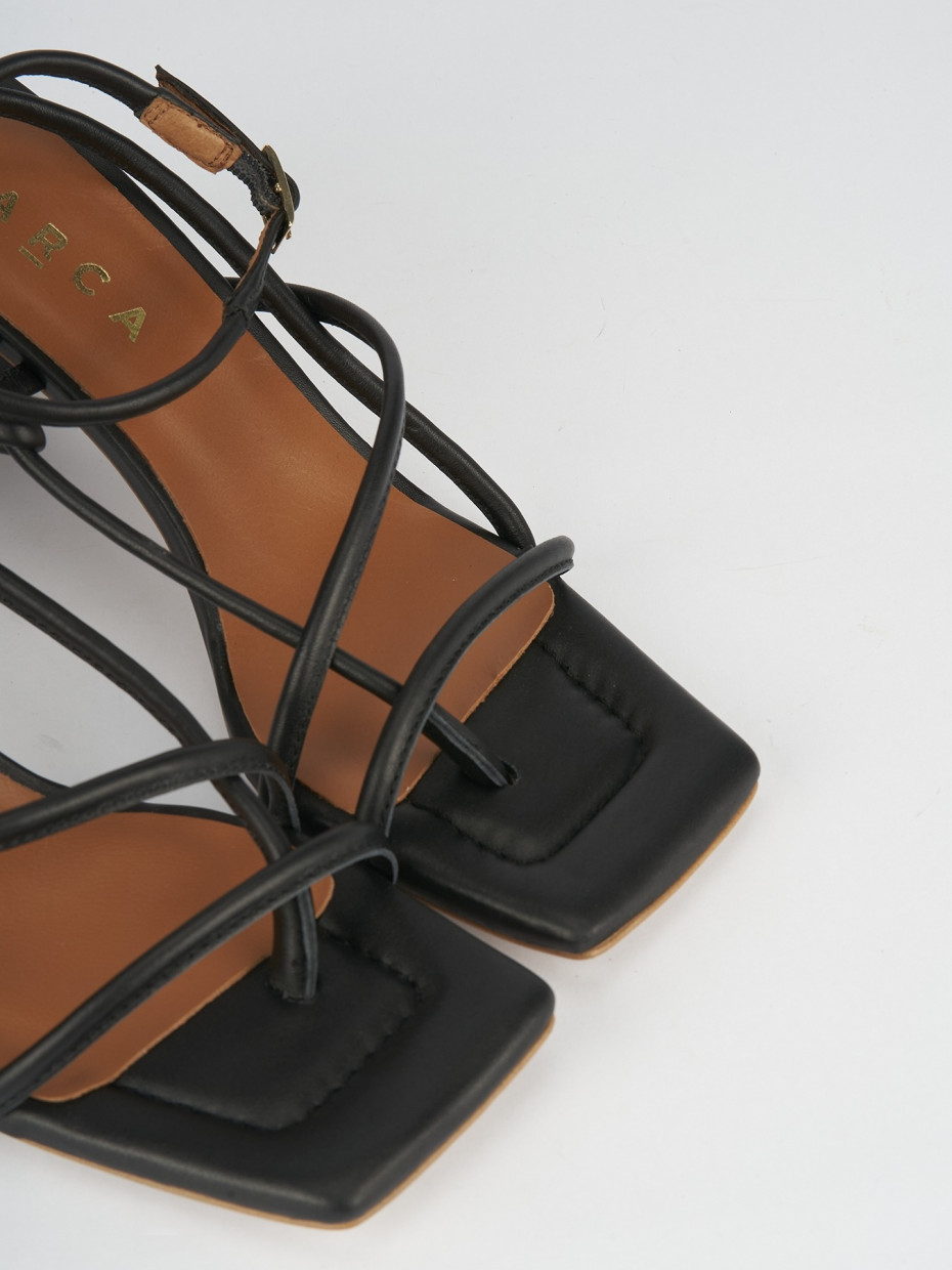 Sandali tacco 8cm pelle nero
