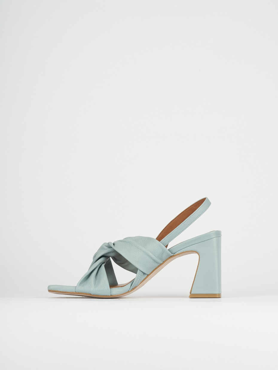 Sandali tacco 8cm pelle azzurro