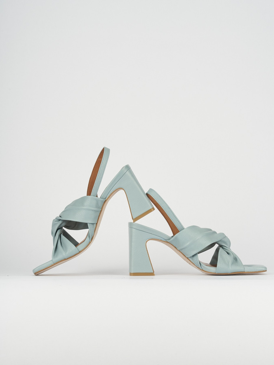 Sandali tacco 8cm pelle azzurro