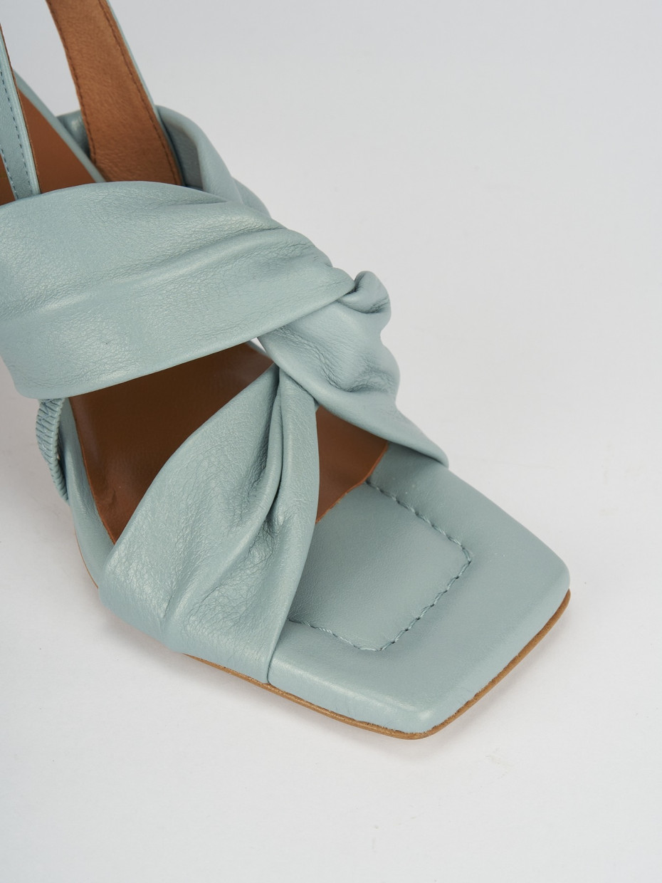 Sandali tacco 8cm pelle azzurro