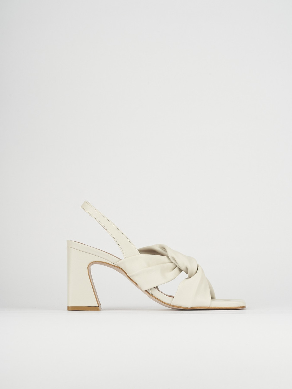 Sandali tacco 8cm pelle beige