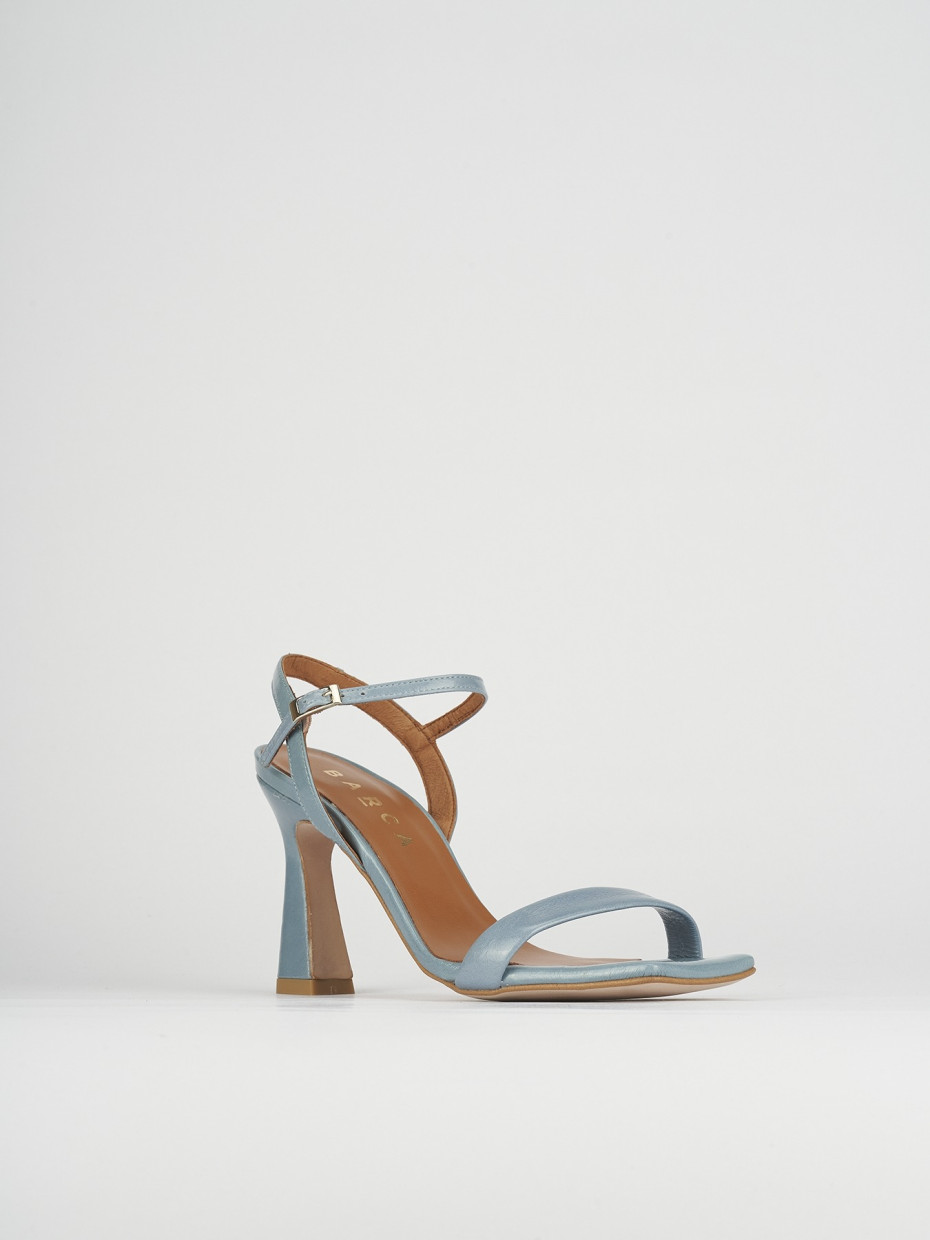 Sandali tacco 9cm pelle azzurro