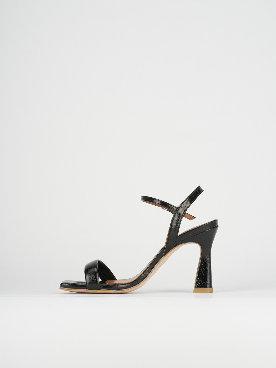 Sandali tacco 9cm pelle nero