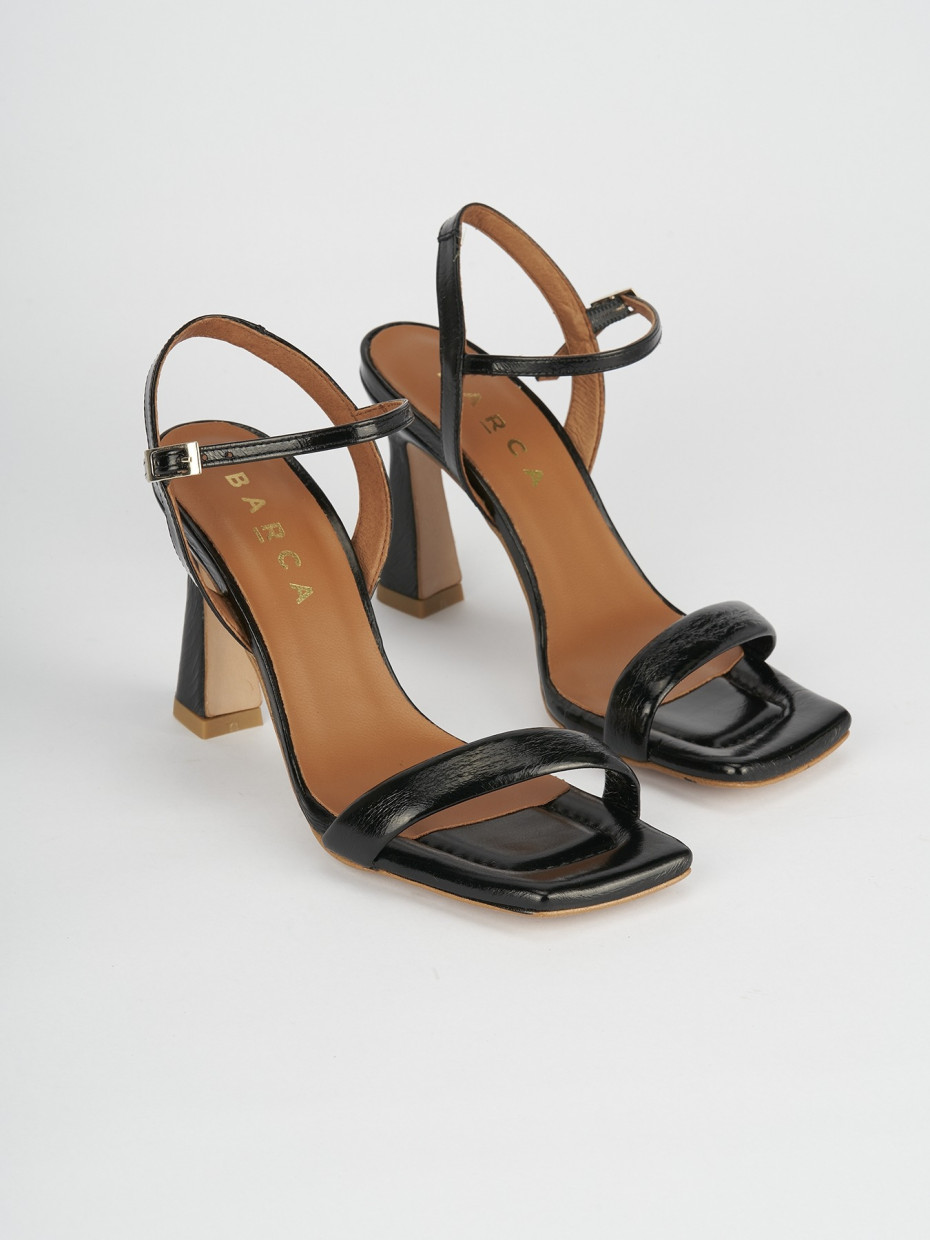 Sandali tacco 9cm pelle nero
