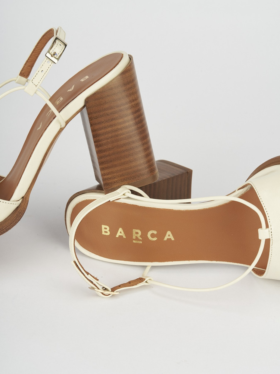 Sandali tacco 9cm pelle beige