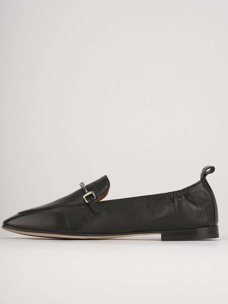 Mocassini tacco 1cm pelle nero
