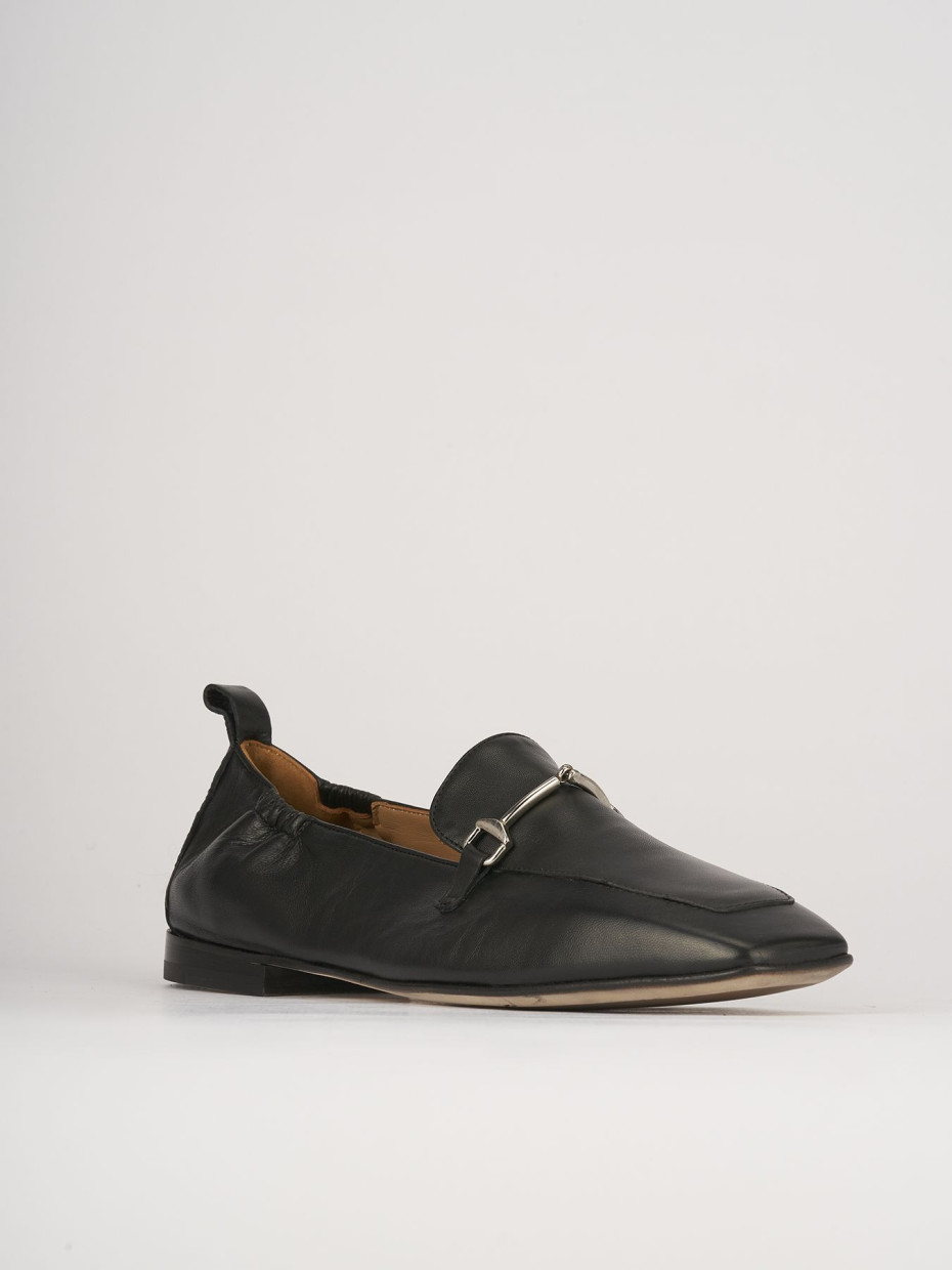 Mocassini tacco 1cm pelle nero