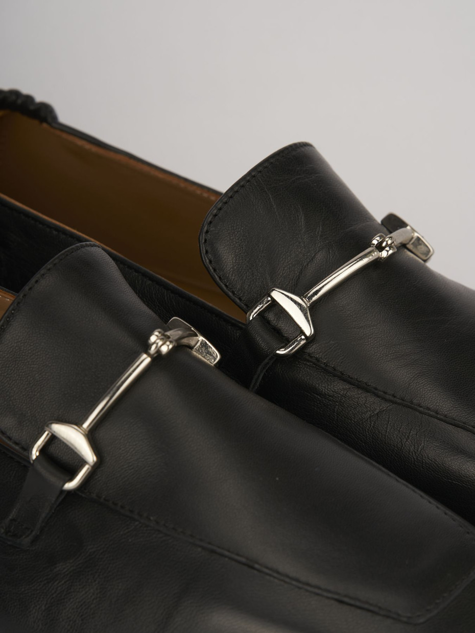 Mocassini tacco 1cm pelle nero