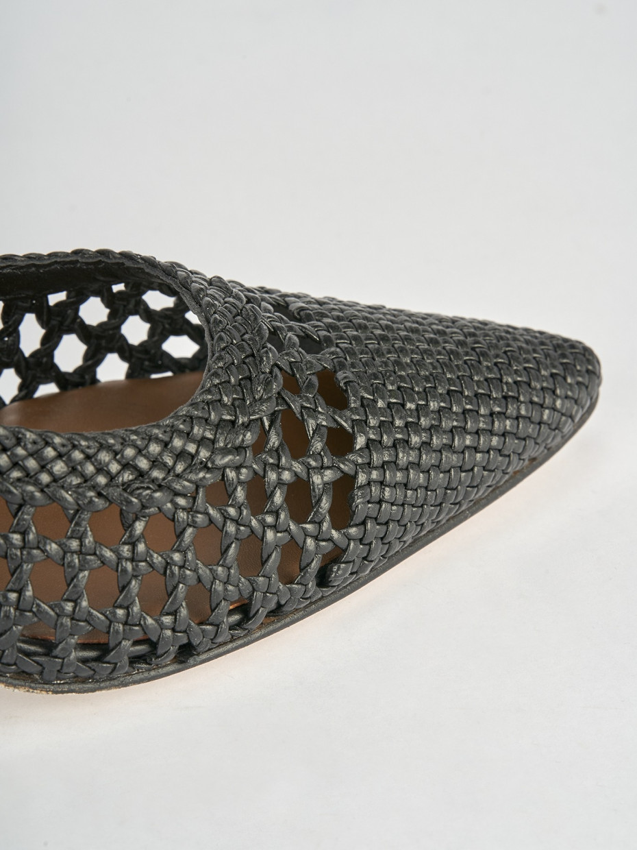 Décolleté e slingback tacco 5cm pelle nero
