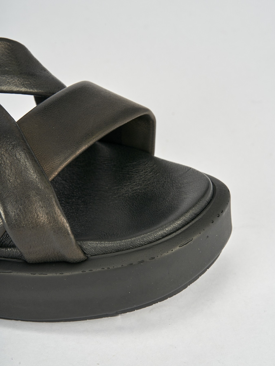 Wedge heels heel 3 cm black leather