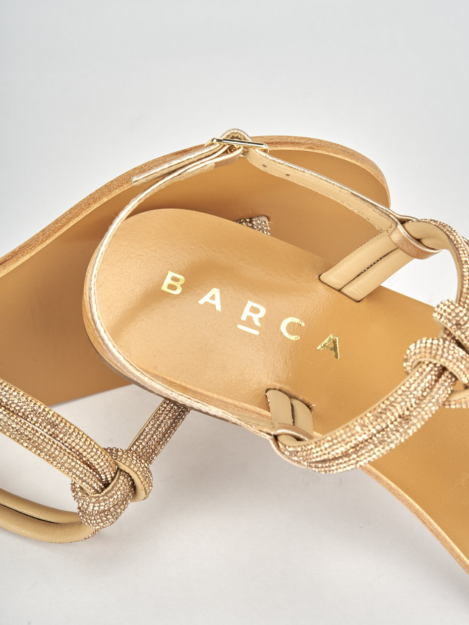 Sandali tacco 1cm pelle bronzo