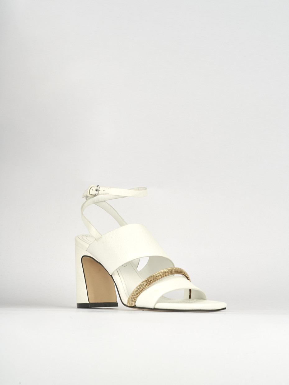 Sandali tacco 7cm pelle bianco