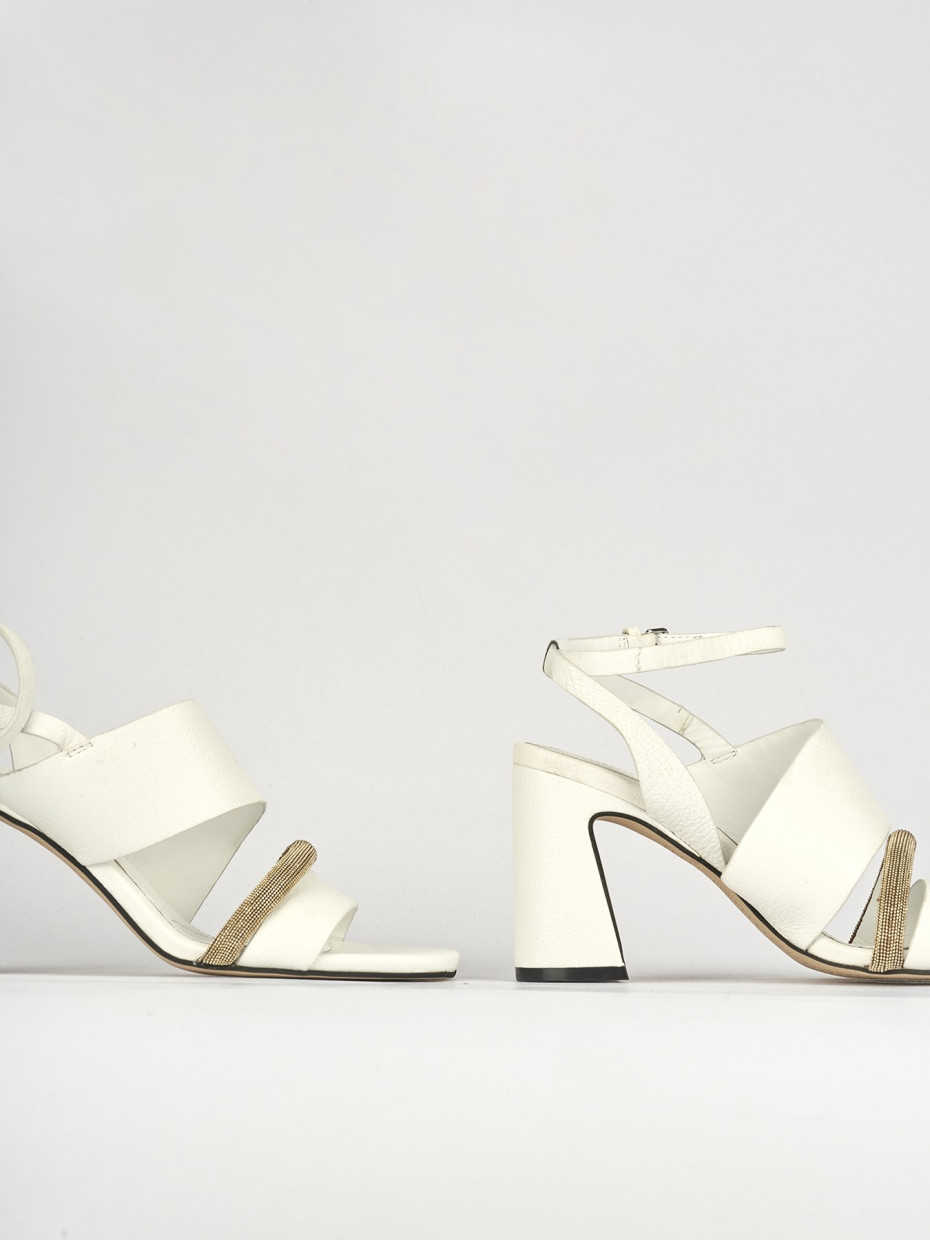 Sandali tacco 7cm pelle bianco