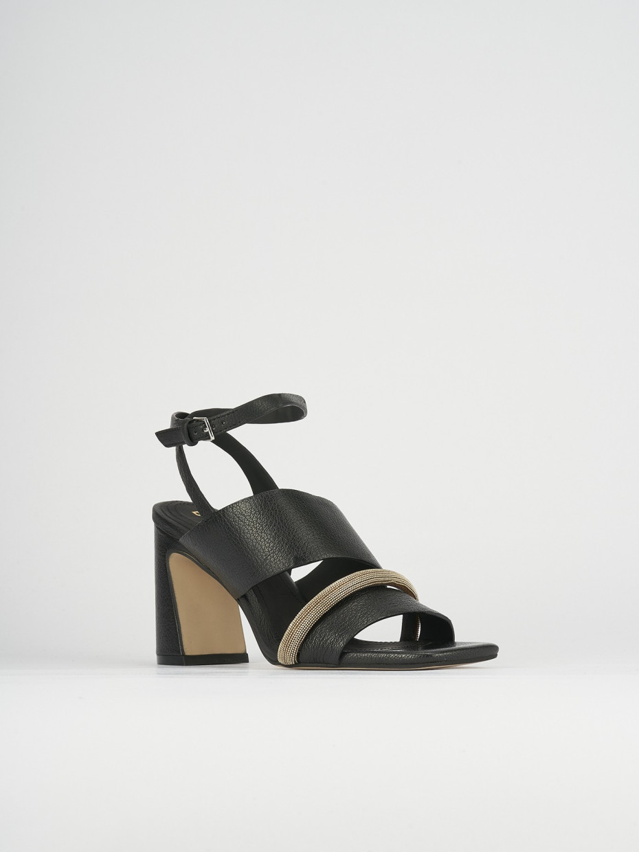 Sandali tacco 7cm pelle nero
