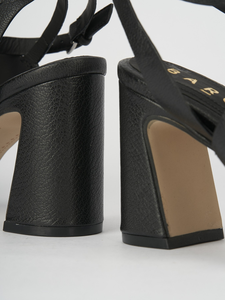 Sandali tacco 7cm pelle nero