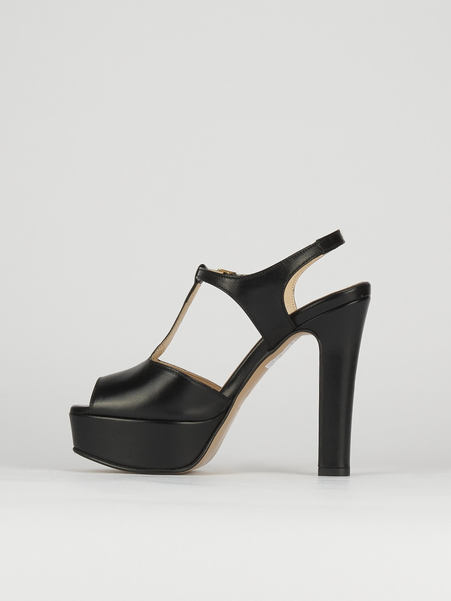 Sandali tacco 10cm pelle nero