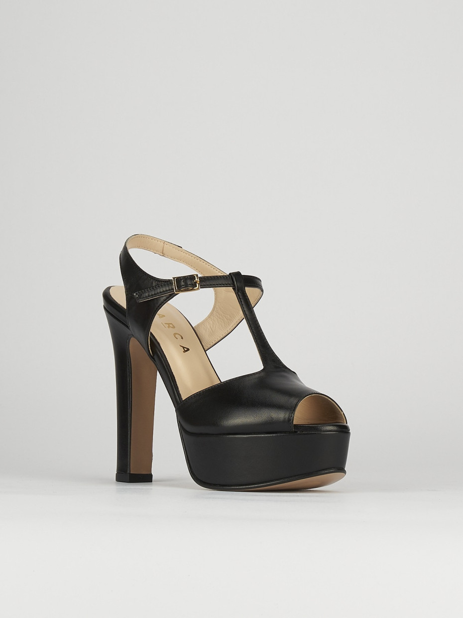 Sandali tacco 10cm pelle nero