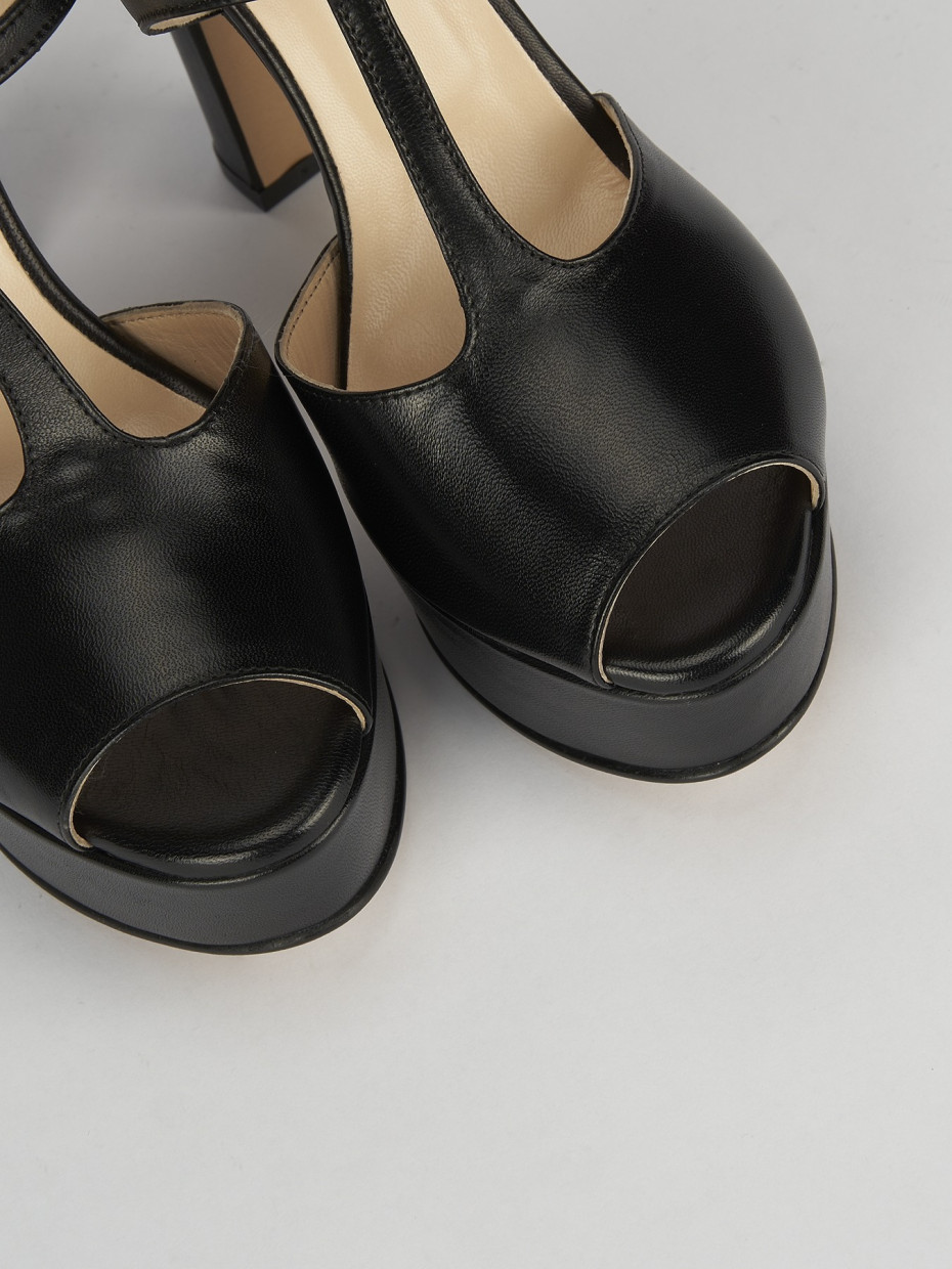 Sandali tacco 10cm pelle nero