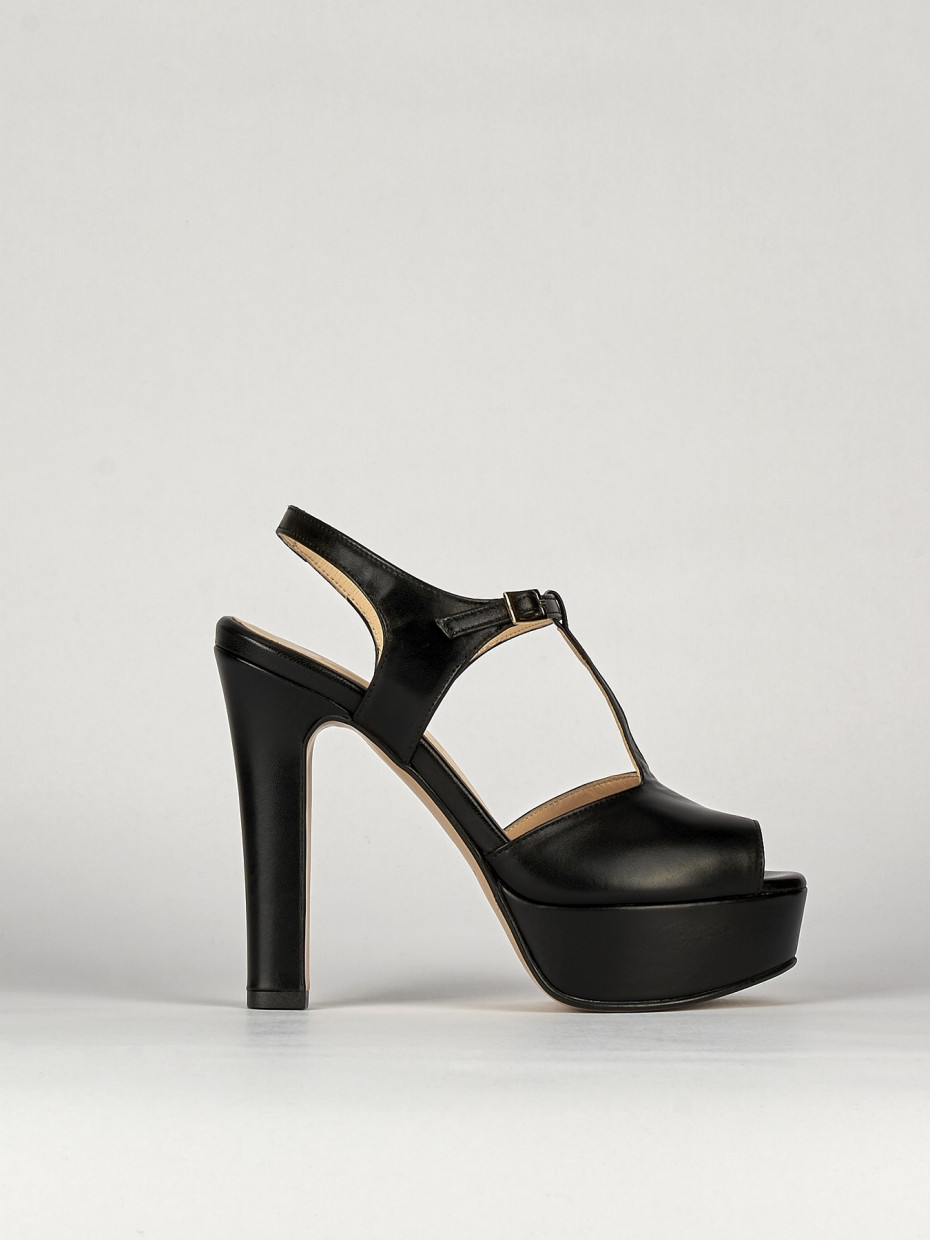 Sandali tacco 10cm pelle nero